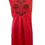 Vintage 70s 80s Lipstick Red Sexy Sultry Sheer Floral Lace Lingerie Slip Dress Size M Photo 0