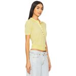 LIONESS  Untamed Short Sleeve Top in Butter Yellow Small New Womens Knit Photo 2