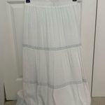 Belk  White and Blue Tiered A-Line Maxi Skirt Photo 0
