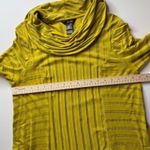 Ali Miles Striped Cowl Neck Tunic‎ Top Sz Medium Mustard Yellow Artsy Boho Comfy Photo 8