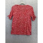 Michael Kors MK Women's Blouse Short Ruched Sleeve Size Small Red Cotton blend Photo 1