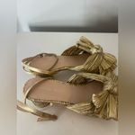 Loeffler Randall Dahlia Gold Pleated Bow Heel Photo 3