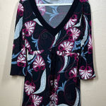 Suzie in the City Paisley Print V Neck empire waist Tunic 3/4 sleeves size XL Photo 0