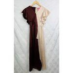 Kate Spade Kate‎ Spade Satin Colorblock Wrap Midi Flutter Sleeve Party Dress Size 2 Photo 2