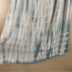 Mono B Tie Dye Off Shoulder Raw Hem Linen Blend Blue Dress Medium Frayed Grunge Photo 7