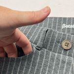 Betabrand  Grey Gray Striped Straight Leg Pant Stretch Women Small Petite Pull-on Photo 7