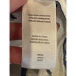 Rails Shirt Women Small White Blue Brielle Wavy Stripe Linen Blend Tie Neck Top Photo 11