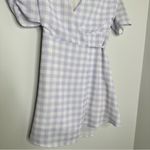 Charlie Holiday Lavender Gingham Mini Wrap Dress Photo 3