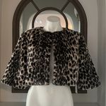 AQUA Faux Fur Leopard Print Shrug, Size M New w/Tag Retail $138 Photo 1