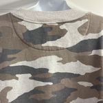 Aerie Tan Camo Crew Neck Mixed Textured Sweatshirt w/ Large Slide Slits- XS Photo 13