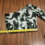 ZARA Jacquard Assymetrical One shoulder Sleeve retro Green black top nwt medium Photo 6