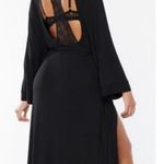 SAVAGE X Fenty Black Lace Cut Out Silky Robe Bedroom Boudoir Sexy Size M/L Photo 1
