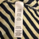 Chico's Sweater Thin Knit Linen Blend Oversized Striped Ivory Navy Blue 0 US S Photo 3