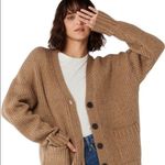 None Tan size medium knit sweater cardigan; button down Photo 0