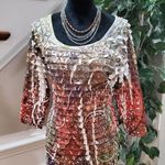 Investments Multicolor Tiered Ruffles V Neck Long Sleeve Ruffle Top Blouse XL Photo 11