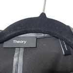 Theory  Faux Leather Shift Dress Button Front Black Knee Length Women’s Size P Photo 11