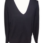 H&M  Conscious Women's Black V-Neck Sweater Ribbed  Photo 0