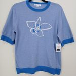 NWT Daily Thread Top Women XLarge Graphic Art Streetwear Soft Knit Floral Casual Blue Size XL Photo 0