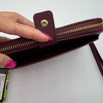 Badgley Mischka  Womens Long Wallet Phone Pocket Wristlet Plum Vegan Leather NWT Photo 4