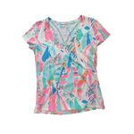 Lilly Pulitzer Michele V Neck Tee Out to Sea Print Sailboat Size Medium Photo 1