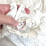 Maje Limba Open Knit High Neck Ruffle Crochet Lace Sweater Top Ecru Size 1 Photo 2