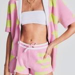 SER.O.YA Beau Shorts In Pink + Green Stripe Size M Photo 0