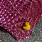 Boutique Kawaii Rubber Duck Sterling Silver 925 Necklace Lolita Egirl yellow jewelry Y2K Photo 1