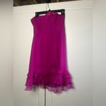 Y2K vintage Kurt Thomas 100% silk Strapless Mini Dress Pink Size 2 Photo 10