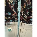 Idyllwind  Floral Crochet Long Sleeve Blouse Size L Lace Up Boho Black/Burg Flowy Photo 2