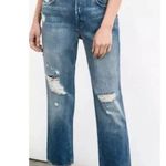 J Brand  Jeans Ivy Womens 26 High Rise Bleach Wrecked Faded Cropped Button Fly Photo 1