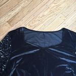 SheIn Curve Black Velvet Dress with Sequin Balloon Sleeves Women’s 4XL Photo 1