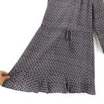 Rebecca Taylor Long Sleeve Silk Shirt Dress Static Print Navy Lilac 8 Photo 4