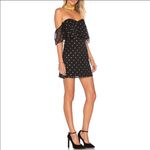 Lovers + Friends  Revolve Lush Strapless Dress in Black Gold Polka Dot size Small Photo 1
