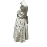 Nectar Clothing Women's White Polka Dot Sleeveless Mini Dress Bow Tie Back L Photo 4