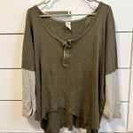 Free People  Green Star Henley Top Photo 2