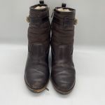 Tory Burch Womens Size 7.5 Shoes Primrose 75mm Wedge Bootie Coconut Latte READ Photo 2