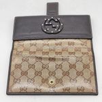 Gucci Black and Tan Crystal and leather coated long wallet Photo 3