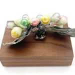 Vintage Shoe Clips Buckles Pastel Faux Pearl Frosted Floral Spray 1940s 1950s Pink Photo 4