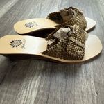 Buckle  Tan Woven Heeled Sandals Photo 3