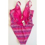 Becca  pink crochet one piece bikini Photo 2