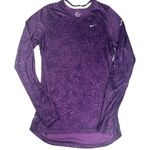 Nike Women Shirt Size M Purple Dri-Fit Running Miler Long Sleeve Swoosh Photo 0