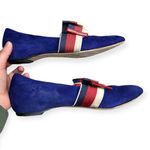 Gucci Sylvie Bow Web Stripe Ballerina Flats EU 38 US 8 Suede Slippers Slides Photo 4