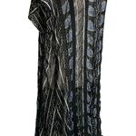 Lucky Brand  Sheer High Low Dress M Black Floral Short Sleeve V Neck Crochet Lace Photo 4