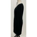 Boden Long Sleeve Sheath Mini Dress Cotton Accented Waist Pockets Knit Black 10 Black Photo 8