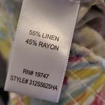 LAND N SEA COLORFUL LEAF PRINTED STRETCH WAIST WIDE LEG LINEN BLEND PANTS XL Pink Photo 10