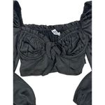 Princess Polly  - Estee Sweetheart Neck Balloon Sleeve Crop Top in Black Photo 1