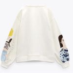 ZARA  Blogger Fave Ecru Multi Girls Print Sweatshirt $59.90 EUC S Rare HTF Photo 14