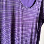 Athleta Purple Gray Stripe Long Sleeve Athletic Top Womens L Sporty Workout Photo 1