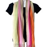 Talbots NWT, Wool Blend Ribbed Knit Multicolor Fringe Scarf Photo 1