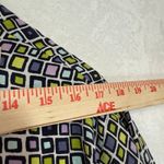 August Max Woman 12W 100% Silk Retro Print Buttoned Top Funky 70s Luxury Costume Blue Size 12 Photo 6